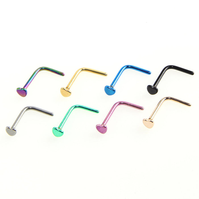 Wholesale heart-shaped slightly curved nose nail seven shaped nose nail JDC-NS-LX024 Piercings JoyasDeChina Wholesale Jewelry JoyasDeChina Joyas De China