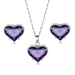 Wholesale Heart Shaped Zircon Artificial Stone Copper Necklace Earring Set MOQ≥2 JDC-NE-Kas006 Necklaces 卡诗 Wholesale Jewelry JoyasDeChina Joyas De China