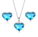Wholesale Heart Shaped Zircon Artificial Stone Copper Necklace Earring Set MOQ≥2 JDC-NE-Kas006 Necklaces 卡诗 sea blue Wholesale Jewelry JoyasDeChina Joyas De China