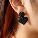 Wholesale heart-shaped zircon metal earrings JDC-ES-NZ034 Earrings 奈珠 Wholesale Jewelry JoyasDeChina Joyas De China