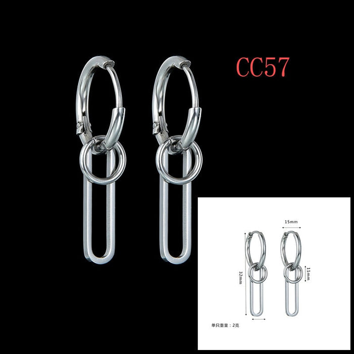 Wholesale hip hop chain stainless steel fashion punk sweet cool wind Earrings JDC-ES-RXSFL008 Earrings 尚芙乐 Wholesale Jewelry JoyasDeChina Joyas De China