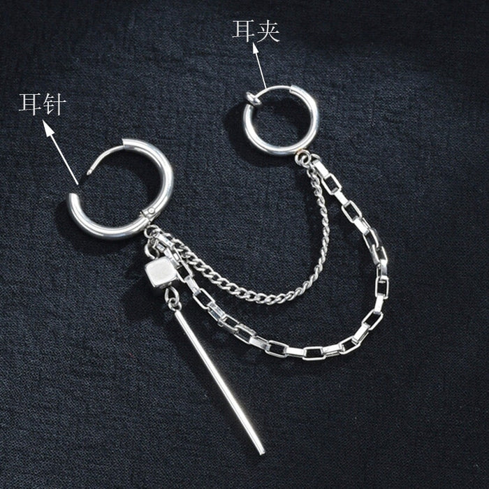 Wholesale hip hop chain stainless steel fashion punk sweet cool wind Earrings JDC-ES-RXSFL008 Earrings 尚芙乐 Wholesale Jewelry JoyasDeChina Joyas De China