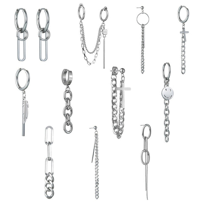 Wholesale hip hop chain stainless steel fashion punk sweet cool wind Earrings JDC-ES-RXSFL008 Earrings 尚芙乐 Wholesale Jewelry JoyasDeChina Joyas De China