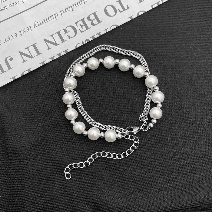 Wholesale Hip Hop Pearl Titanium Steel Cuban Bracelet JDC-BT-JiuB008 Bracelet 玖柏 Wholesale Jewelry JoyasDeChina Joyas De China