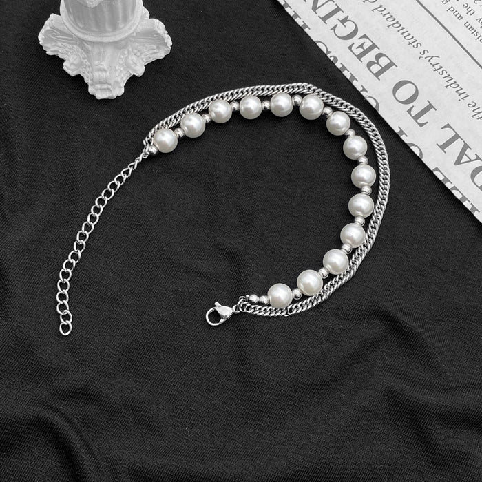 Wholesale Hip Hop Pearl Titanium Steel Cuban Bracelet JDC-BT-JiuB008 Bracelet 玖柏 Wholesale Jewelry JoyasDeChina Joyas De China