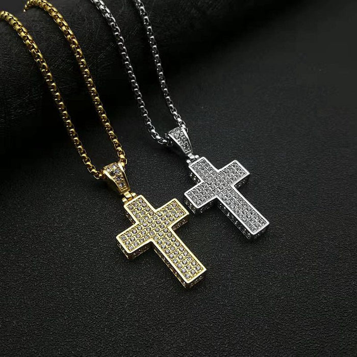 Wholesale Hip Hop Stainless Steel Gold Plated Cross Pendant Charms JDC-CS-FY045 charms 福友 Wholesale Jewelry JoyasDeChina Joyas De China
