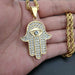 Wholesale Hip Hop Stainless Steel Gold Plated Hand of Fatima Pendant Charms JDC-CS-FY021 charms 福友 Wholesale Jewelry JoyasDeChina Joyas De China