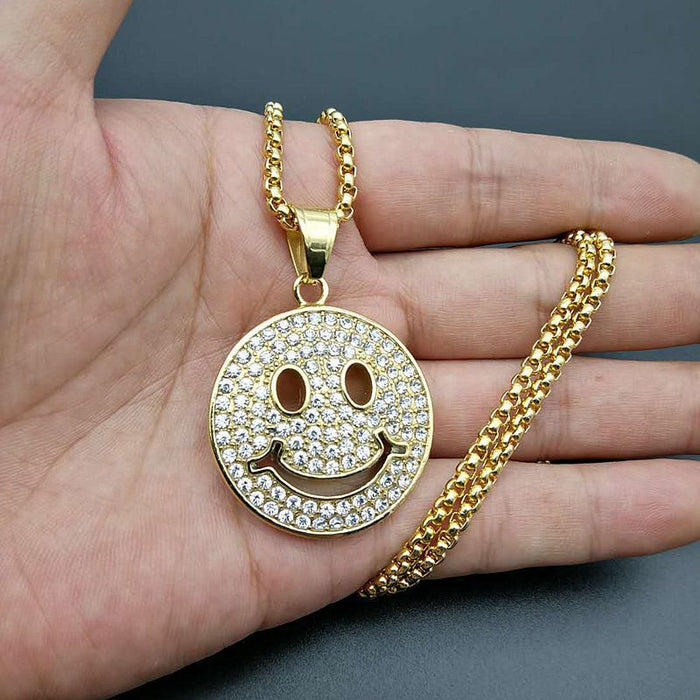 Wholesale hip hop stainless steel smiley symbol Necklaces JDC-NE-FY030 Necklaces 福友 Wholesale Jewelry JoyasDeChina Joyas De China