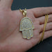 Wholesale Hip Hop Titanium Steel Gold Plated Hand of Fatima Pendant Charms JDC-CS-FY027 charms 福友 Wholesale Jewelry JoyasDeChina Joyas De China
