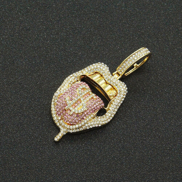 Wholesale Hip Hop Zinc Alloy Rhinestone Cuban Chain Necklace JDC-NE-HShang001 Necklaces 尚恒 Wholesale Jewelry JoyasDeChina Joyas De China