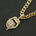Wholesale Hip Hop Zinc Alloy Rhinestone Cuban Chain Necklace JDC-NE-HShang001 Necklaces 尚恒 pink Wholesale Jewelry JoyasDeChina Joyas De China