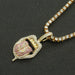 Wholesale Hip Hop Zinc Alloy Rhinestone Cuban Chain Necklace JDC-NE-HShang001 Necklaces 尚恒 Pink single row drill Wholesale Jewelry JoyasDeChina Joyas De China