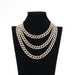 Wholesale Hip Hop Zinc Alloy Rhinestone Cuban Chain Necklace JDC-NE-RenQ001 Necklaces 仁庆 Wholesale Jewelry JoyasDeChina Joyas De China