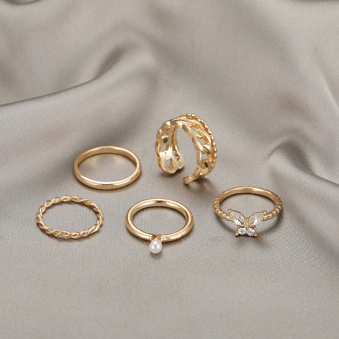 Wholesale Hollow Alloy Rings 4 Piece Set JDC-RS-F563 Rings JoyasDeChina 5379402 Wholesale Jewelry JoyasDeChina Joyas De China