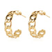 Wholesale hollow chain C-shaped metal earrings JDC-ES-TC172 Earrings JoyasDeChina golden Wholesale Jewelry JoyasDeChina Joyas De China