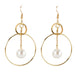 Wholesale hollow circle pearl alloy earrings JDC-ES-TC151 Earrings JoyasDeChina golden Wholesale Jewelry JoyasDeChina Joyas De China
