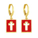 Wholesale Hollow Cross 18k Gold Plated Copper Earrings JDC-ES-AS-012 Earrings 翱?N Wholesale Jewelry JoyasDeChina Joyas De China