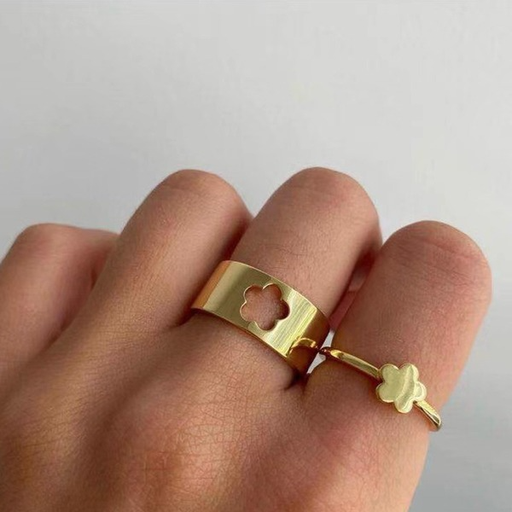 Wholesale Hollow Flower Alloy Couple Rings JDC-RS-F582 Rings JoyasDeChina Wholesale Jewelry JoyasDeChina Joyas De China