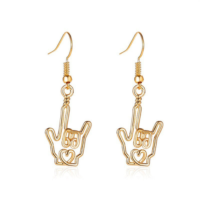 Wholesale Hollow Gesture Copper Earrings JDC-ES-A088 Earrings 妙雅 1 Wholesale Jewelry JoyasDeChina Joyas De China