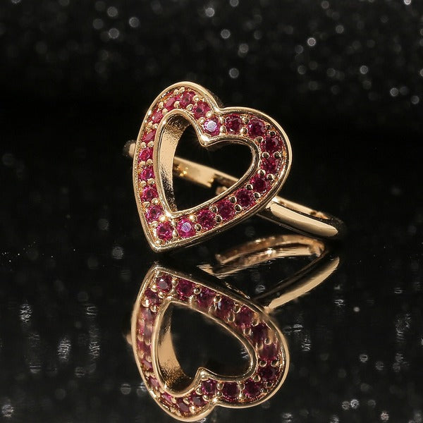 Wholesale hollow heart-shaped copper inlaid zircon Rings JDC-RS-HX113 Rings JoyasDeChina Wholesale Jewelry JoyasDeChina Joyas De China