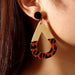 Wholesale hollow leopard print wooden earrings JDC-ES-NZ052 Earrings 奈珠 Wholesale Jewelry JoyasDeChina Joyas De China