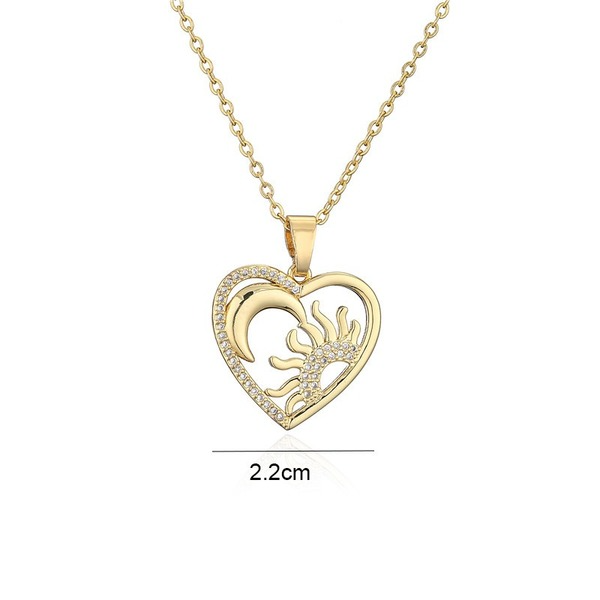 Bulk Jewelry Wholesale hollow love sun moon pendant necklace JDC-ag123 Wholesale factory from China YIWU China