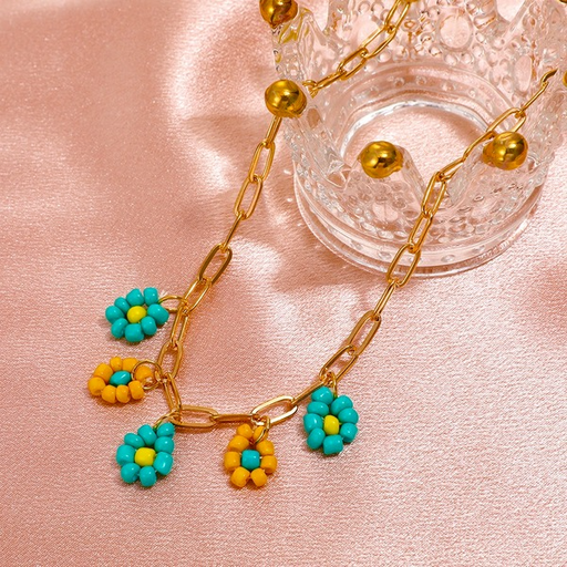 Wholesale hollow out colorful flower necklace JDC-NE-D732 necklace JoyasDeChina Wholesale Jewelry JoyasDeChina Joyas De China