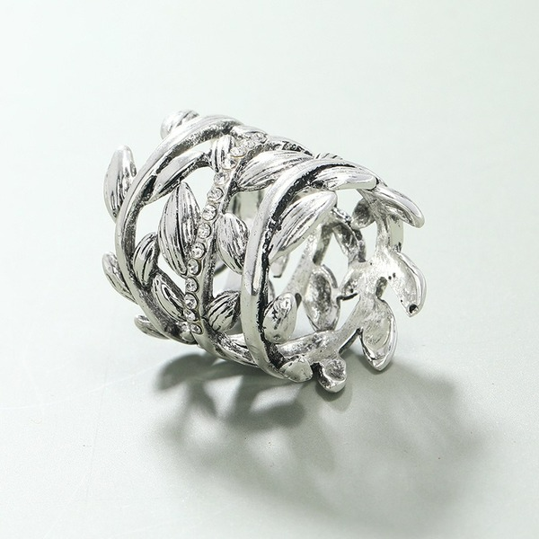 Wholesale hollow Rhinestone leaf ring JDC-RS-KQ060 Rings JoyasDeChina Wholesale Jewelry JoyasDeChina Joyas De China