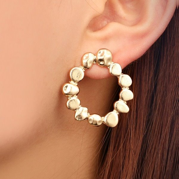 Wholesale hollow round alloy earrings JDC-ES-C420 Earrings 咏歌 Wholesale Jewelry JoyasDeChina Joyas De China