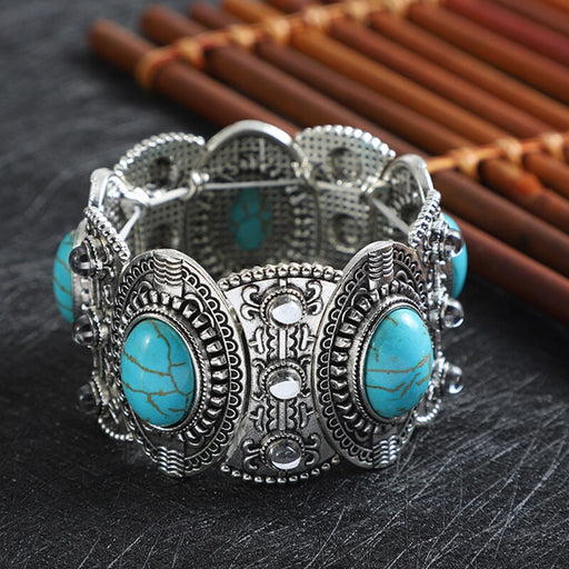 Wholesale Hollow Turquoise Alloy Bracelet JDC-BT-Chuangj004 Bracelet 创爵 Wholesale Jewelry JoyasDeChina Joyas De China