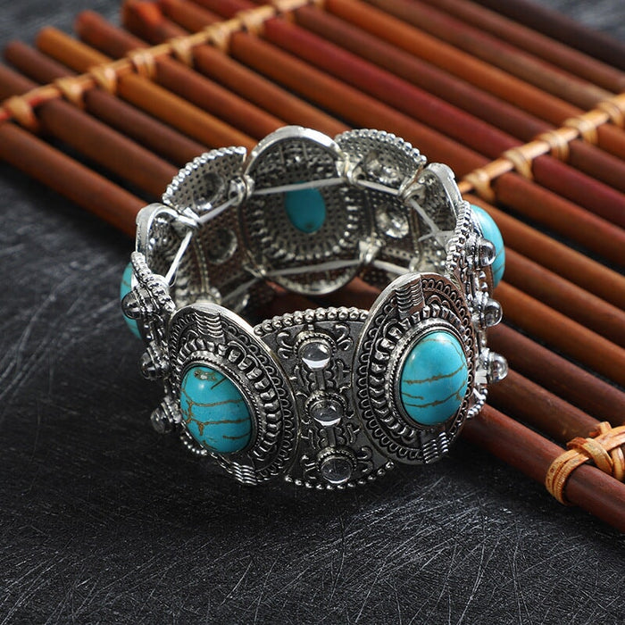 Wholesale Hollow Turquoise Alloy Bracelet JDC-BT-Chuangj004 Bracelet 创爵 Wholesale Jewelry JoyasDeChina Joyas De China