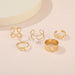 Wholesale hollowed out butterfly cross pearl ring 5 piece set JDC-RS-SF008 Rings 少峰 Wholesale Jewelry JoyasDeChina Joyas De China