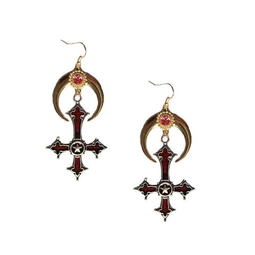 Wholesale horn inverted cross alloy earrings JDC-ES-YYFF003 Earrings 燕羽飞飞 Wholesale Jewelry JoyasDeChina Joyas De China