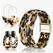 Wholesale Horsehair Leopard Fringe Necklace Long Earring Set JDC-ES-ZhanY005 Earrings 展言 1 Wholesale Jewelry JoyasDeChina Joyas De China