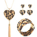 Wholesale Horsehair Leopard Fringe Necklace Long Earring Set JDC-ES-ZhanY005 Earrings 展言 10 Wholesale Jewelry JoyasDeChina Joyas De China