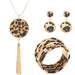 Wholesale Horsehair Leopard Fringe Necklace Long Earring Set JDC-ES-ZhanY005 Earrings 展言 12 Wholesale Jewelry JoyasDeChina Joyas De China