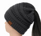 Wholesale horsetail hat fashion knitted hat JDC-FH-GSXK011 Fashionhat 雄魁 coffee CC Wholesale Jewelry JoyasDeChina Joyas De China