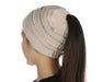 Wholesale horsetail hat knitted fashion hat JDC-FH-GSXK012 Fashionhat 雄魁 Beige CC Wholesale Jewelry JoyasDeChina Joyas De China