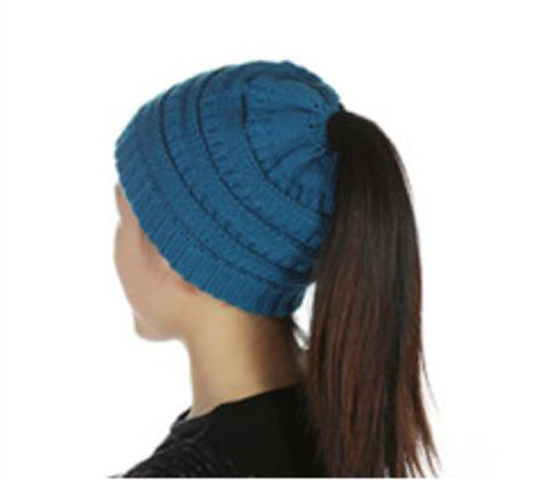 Wholesale horsetail hat knitted fashion hat JDC-FH-GSXK012 Fashionhat 雄魁 Hole blue CC Wholesale Jewelry JoyasDeChina Joyas De China