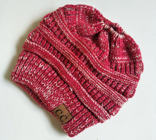 Wholesale horsetail hat knitted fashion hat JDC-FH-GSXK012 Fashionhat 雄魁 RedWhite CC Wholesale Jewelry JoyasDeChina Joyas De China