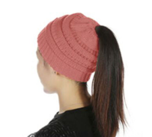 Wholesale horsetail hat knitted fashion hat JDC-FH-GSXK012 Fashionhat 雄魁 Skin pink CC Wholesale Jewelry JoyasDeChina Joyas De China