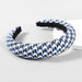 Wholesale houndstooth fabric sponge headband JDC-HD-JL032 Headband JoyasDeChina blue Wholesale Jewelry JoyasDeChina Joyas De China