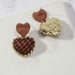Wholesale houndstooth metal heart shaped earrings JDC-ES-NZ064 Earrings 奈珠 Wholesale Jewelry JoyasDeChina Joyas De China