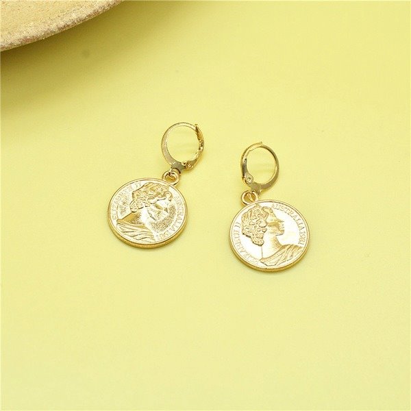 Wholesale human head coin metal earrings JDC-ES-XC322 Earrings 夏晨 Wholesale Jewelry JoyasDeChina Joyas De China