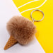 Wholesale Ice Cream HairBall Keychain JDC-KC-QiShi006 Keychains 奇释 Coffee5 Wholesale Jewelry JoyasDeChina Joyas De China