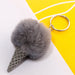 Wholesale Ice Cream HairBall Keychain JDC-KC-QiShi006 Keychains 奇释 gray1 Wholesale Jewelry JoyasDeChina Joyas De China