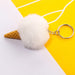 Wholesale Ice Cream HairBall Keychain JDC-KC-QiShi006 Keychains 奇释 White2 Wholesale Jewelry JoyasDeChina Joyas De China