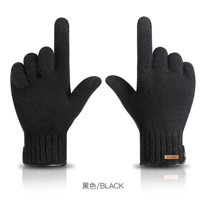 Wholesale imitation alpaca knitted touch screen gloves JDC-GS-RG015 Gloves 润谷 DZ136 black one size Wholesale Jewelry JoyasDeChina Joyas De China