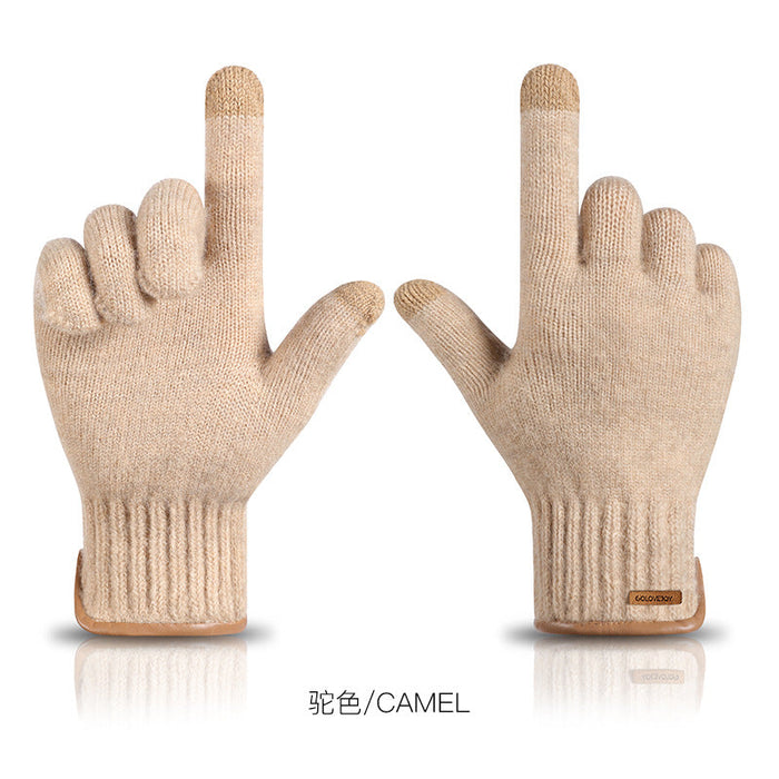 Wholesale imitation alpaca knitted touch screen gloves JDC-GS-RG015 Gloves 润谷 DZ136 camel one size Wholesale Jewelry JoyasDeChina Joyas De China