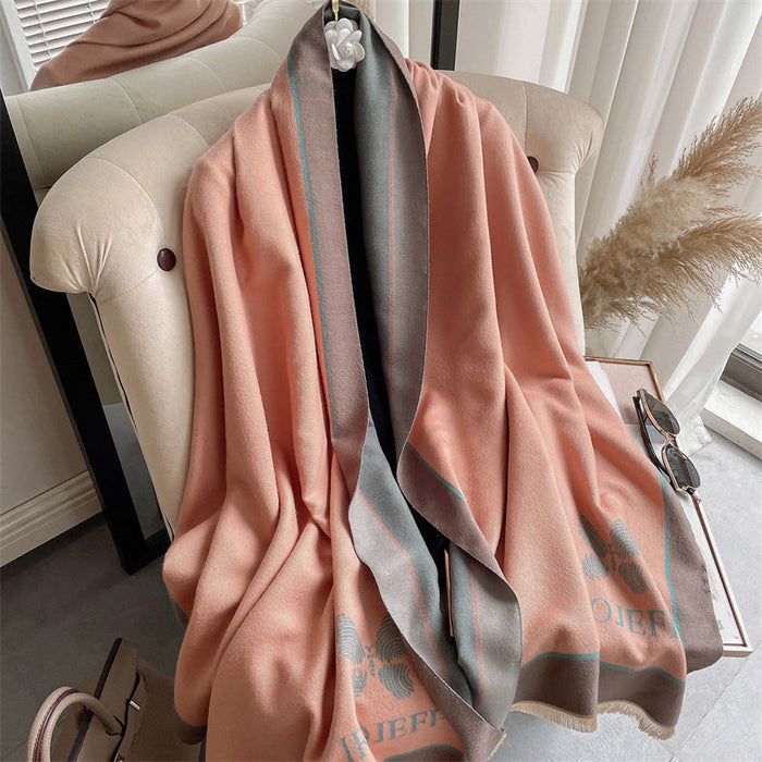 Wholesale imitation cashmere thick air conditioning room shawl JDC-SF-SL009 scarf JoyasDeChina pink Above 175cm Wholesale Jewelry JoyasDeChina Joyas De China